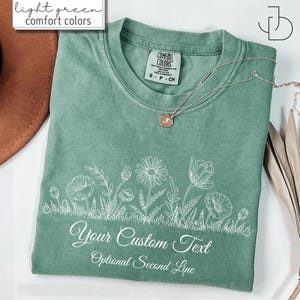 Custom Floral Shirt, Personalized Floral Tee, Wildflower Name T-shirt, Personalized Teacher Shirt, Botanical T-Shirt, Gift for Women