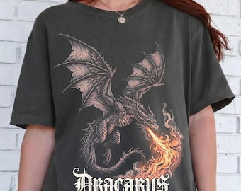 Comfort Colors® Wyvern Dracarys Shirt, Fire Breathing Dragon Graphic Tee, Gothic Fantasy Apparel, Nerdy Bookish Gift