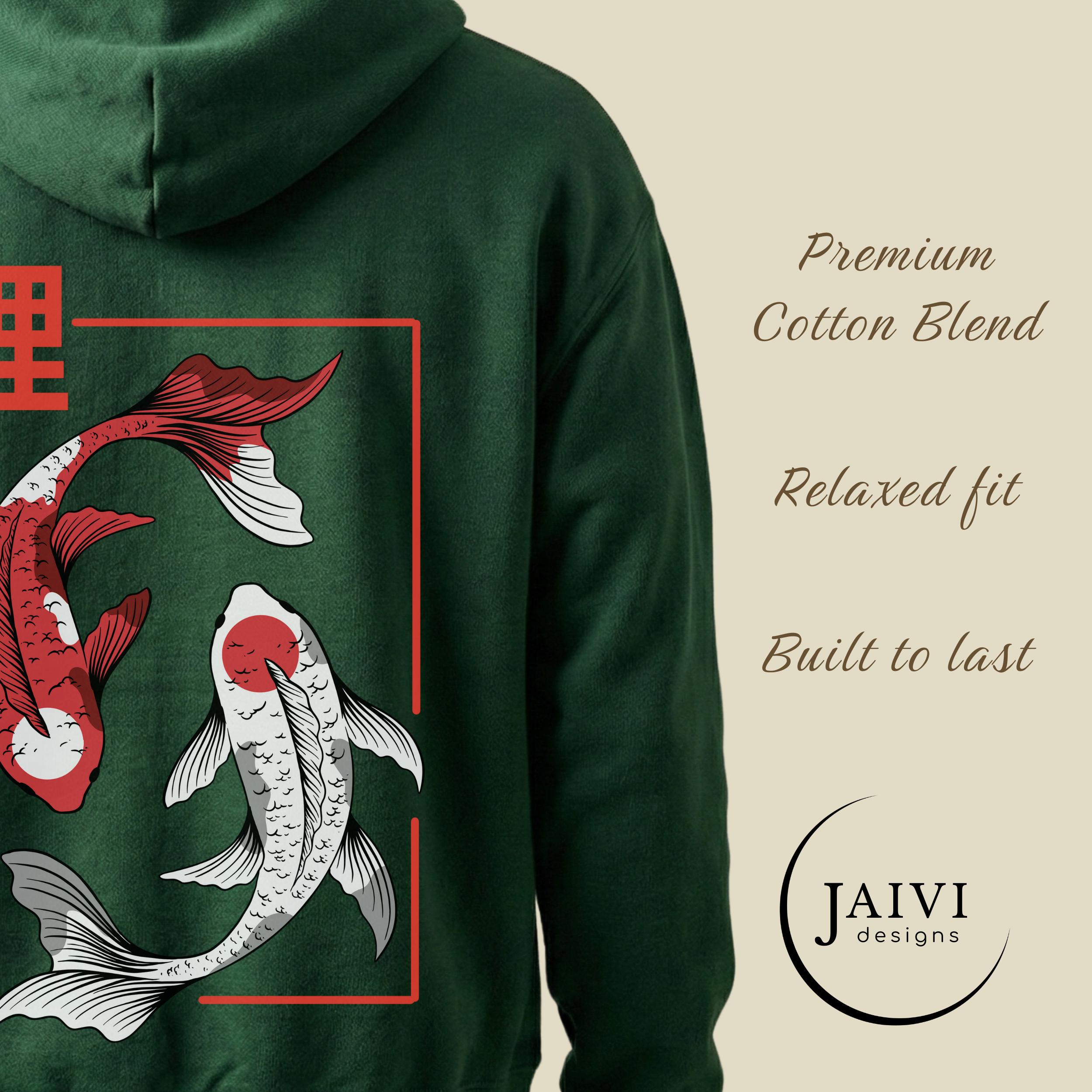 Koi Fish Hoodie, Tokyo Asian Streetwear, Harajuku Fashion Sweatshirt ...