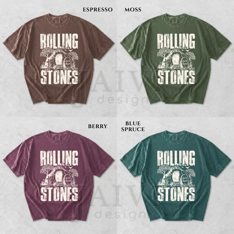 Comfort Colors® Rolling Stones Shirt, He is Risen Christian Tee, Easter Gift Vintage Jesus Tomb Graphic T-shirt image 7