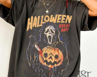 Ghostface Scream Shirt Comfort Colors Halloween Every Day Retro Horror Movie Pumpkin Slasher Graphic Tee Spooky Season Aesthetic TShirt