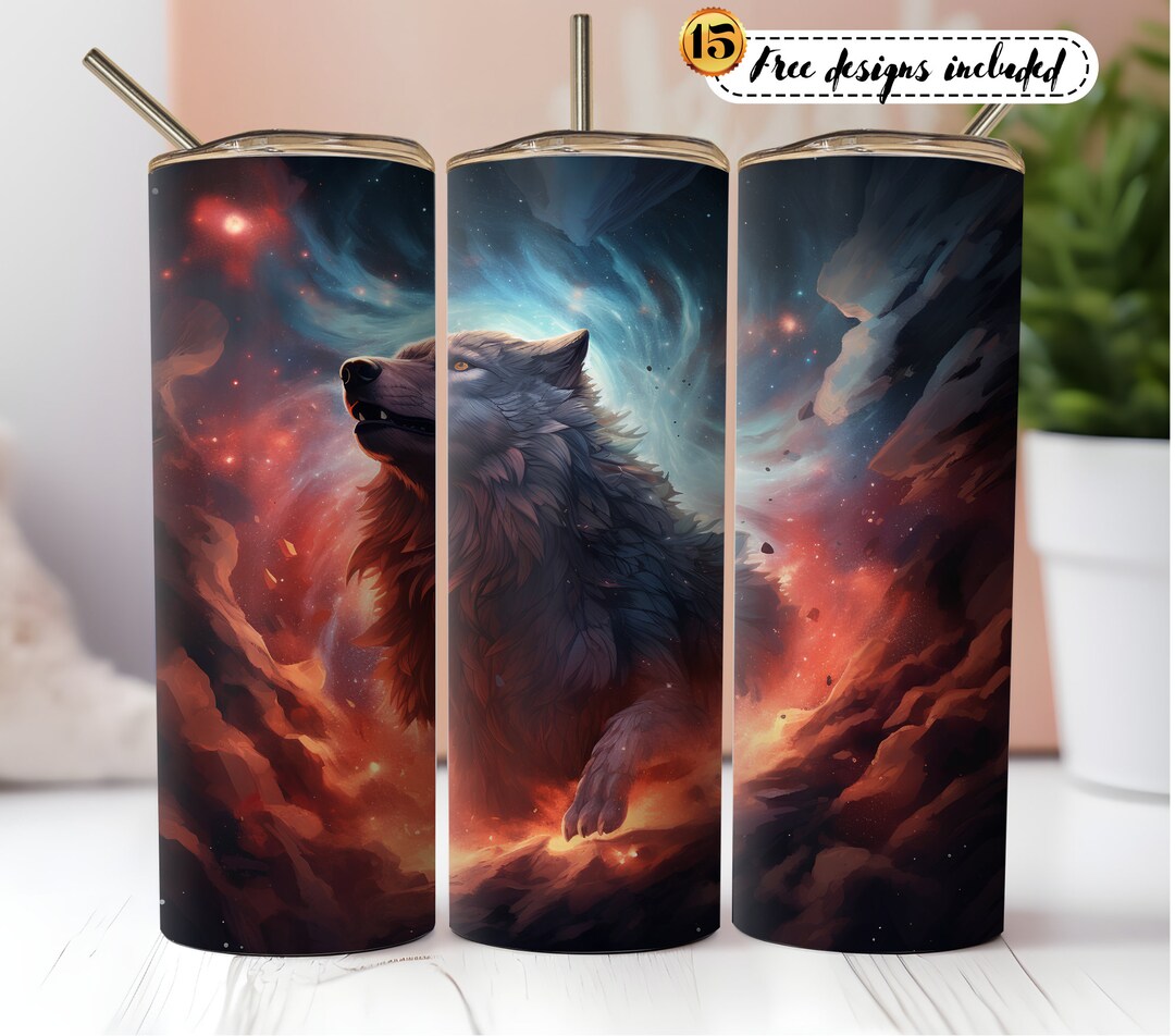 Wolf 20 Oz Skinny Tumbler Sublimation Design Digital Download PNG ...