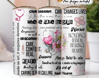 Nurse Quotes Tumbler wrap, Funny nurse sayings 20oz skinny tumbler PNG, RN Life Sublimation Design, Nurse Appreciation gift, Medical wrap