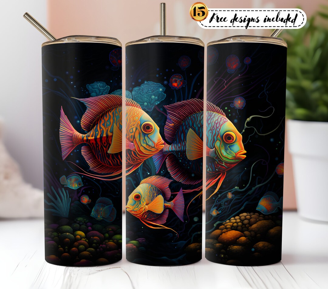 Discus Fish 20 Oz Skinny Tumbler Sublimation Design Digital Etsy