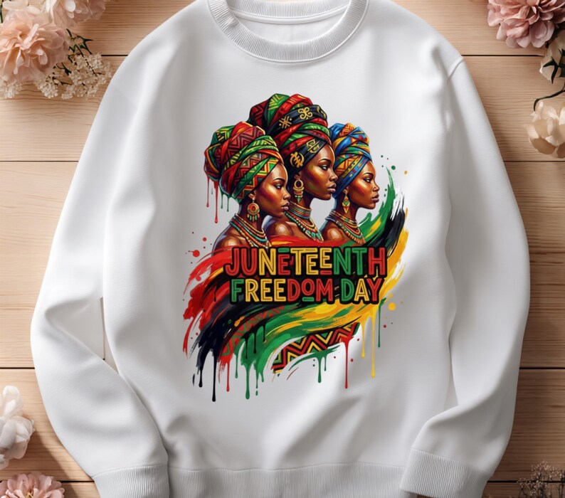 Juneteenth PNG, Freedom Day Shirt Design, Black Culture Graphic, Afro Inspired Typography, Juneteenth Celebration Download image 6