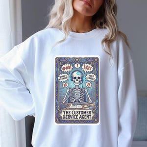 Klantenservicemedewerker Tarotkaart, png | Tarot met grappige kantoorhumor | Digitale download Sarcastic Work Meme