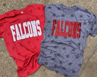 Star Glitter Applique T-Shirt: Custom Mascot Tee