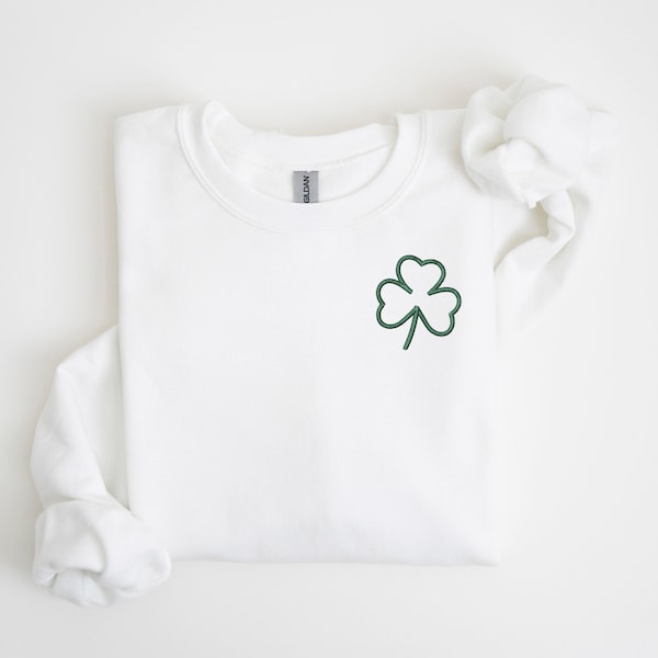 Embroidered Shamrock Clover Sweatshirt