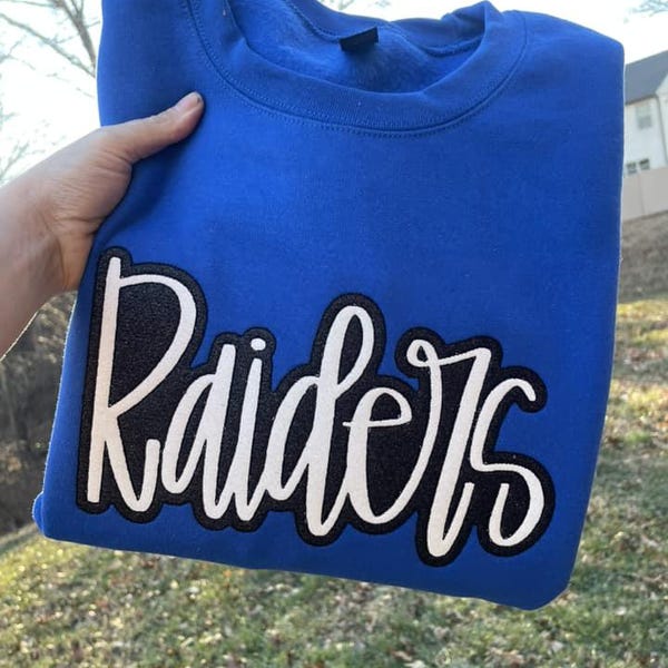 Custom Double Glitter Applique Embroidered Sweatshirt
