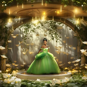 Tiana's Bayou Garden - 1 Beautiful photography digital background backdrop perfect for Weddings, Sweet 16, Quinceanera's, Fantasy etc.