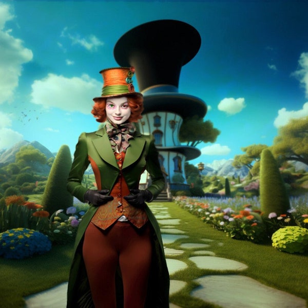 Mad Hatter - 1 Beautiful photography digital background backdrop perfect for Weddings, Sweet 16, Quinceanera's, Fantasy etc.