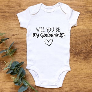 Will You Be My Godparents Baby Vest Bodysuit | New Baby Gift | Godparents Baby Announcement | Godparents Baby Gift