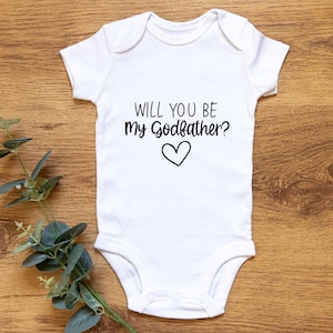 Will You Be My Godfather l Will You Be My Godparents Baby Vest Bodysuit |  Baby Gift | Godparents Baby Announcement | Godparents Baby Gift