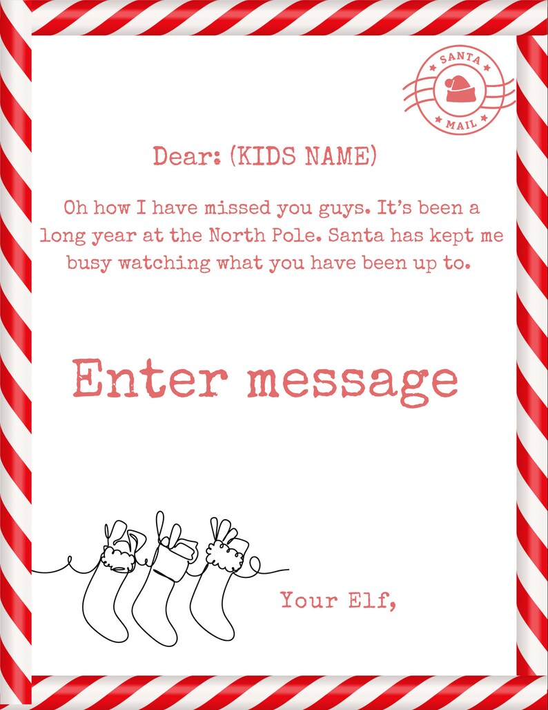 Elf on the Shelf Return Letter Etsy