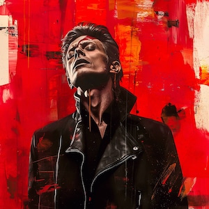 Rebel Rhapsody: David Bowie in Duotone Dreams - Digital Art, Iconic Musician Portrait, Bold Brushstrokes, Embrace the Artistic Pulse!
