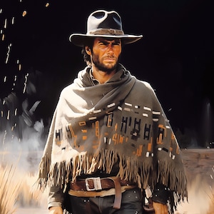 Frontier Legend: Clint Eastwood as Blondie, The Good the Bad and the Ugly Wild West Tribute, IMAGION Digital Art | Western History