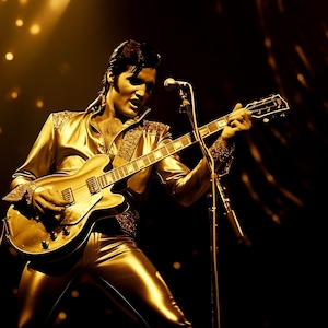 Elvis Presley | The Rock &#39;n&#39; Roll Reverie | Premium Print | The King of Rock and Roll, Elvis Presley, music legend, Home Decor, Wall Decor