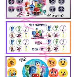 Nuevo desafío de ahorro de Inside Out 2, dinero en efectivo para niños, desafío de ahorro para sobres de carpeta A6, regalo para niños, regreso a clases DIGITAL