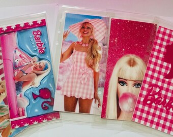 Barbie laminated savings envelopes Bundle, gift for her, savings for kids, Barbie savings, Baby savings, save for birthdays, adult savings