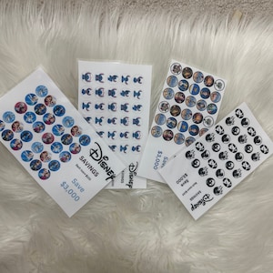 Disney Fund savings challenges for Disney trip saving gift for her budgeting savings tracker Disney inspired laminated Disney world vacation