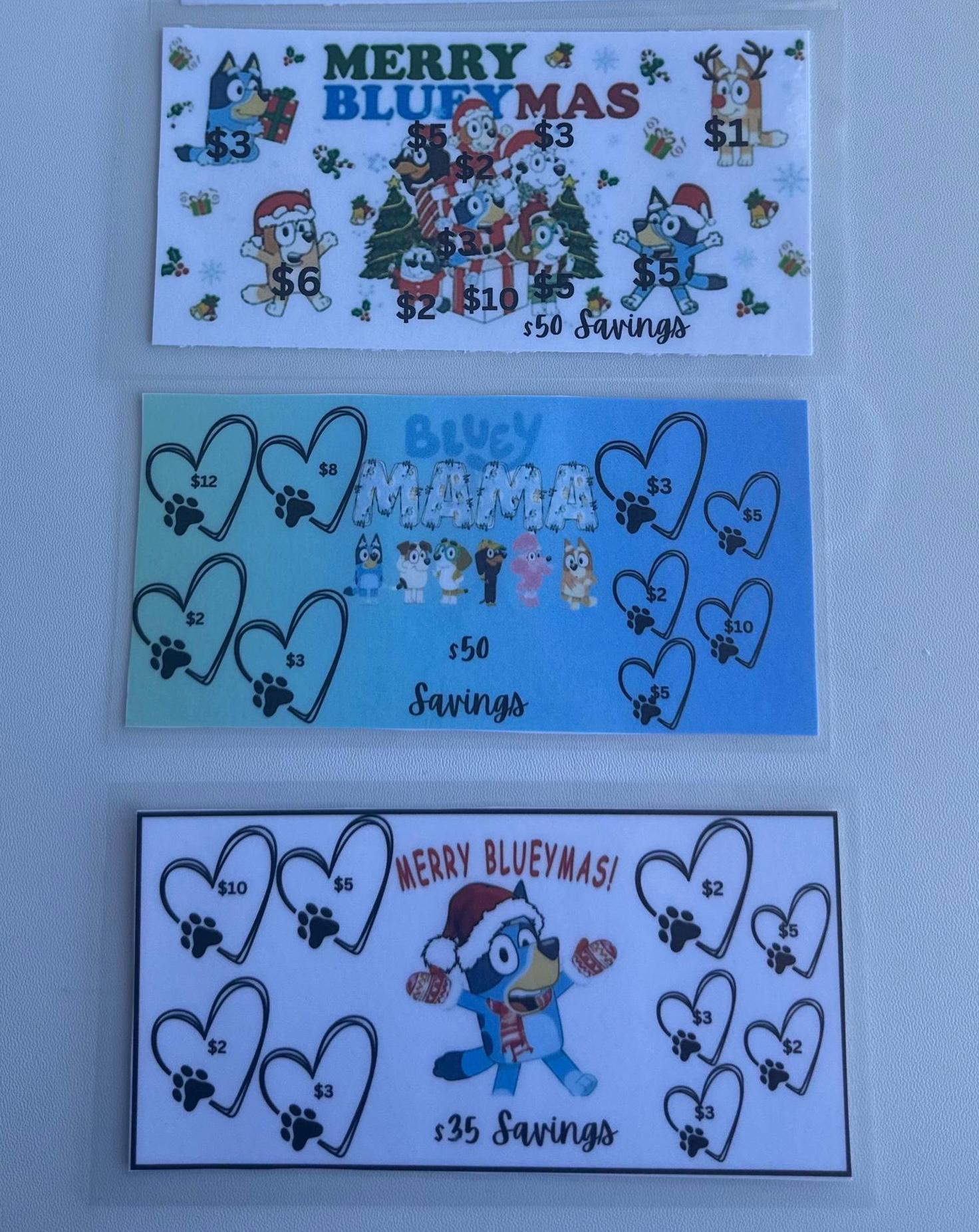 Bluey savings challenge, Bluey cash stuffing save , Savings challenge for A6 binder envelopes. Save for gifts, Xmas savings, Bluey DIGITAL
