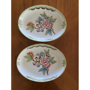 2 Herend Queen Victoria Small Dish/ Plate 4 5/8” Hungary #7780