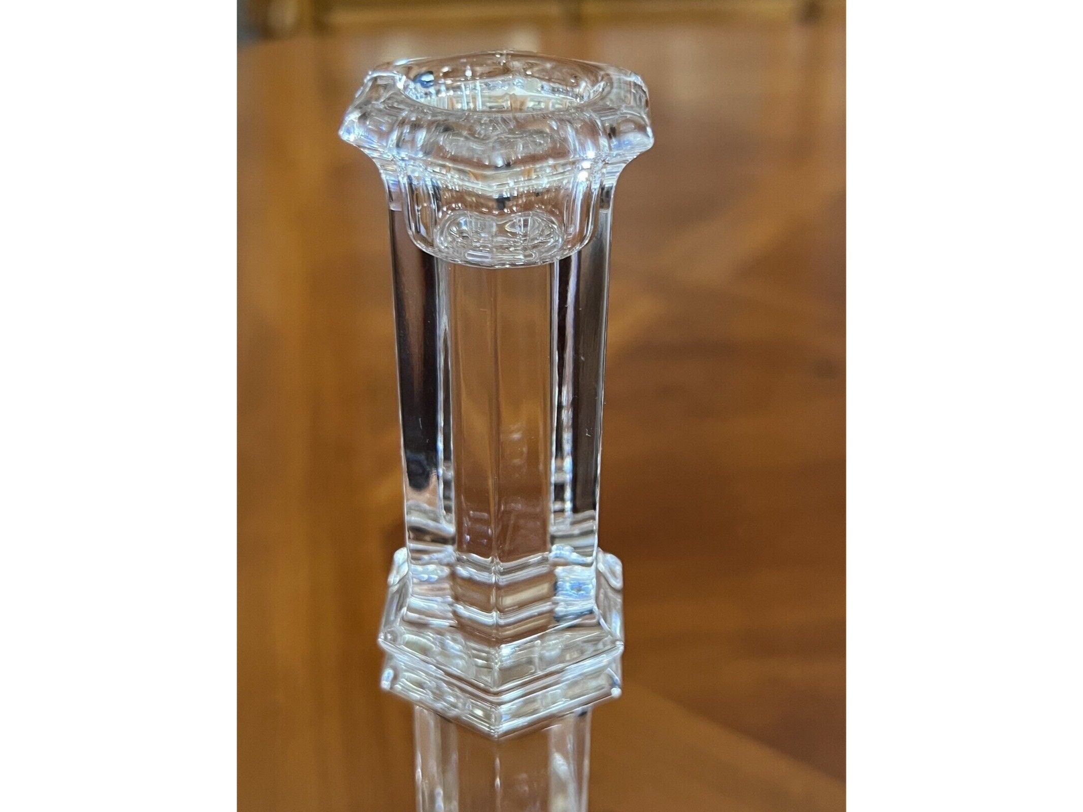 Tiffany & Co Crystal Deco Windham Pattern 8 Candlesticks Candle Holder