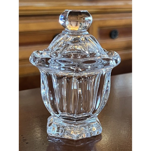 Baccarat France Bretagne Crystal Sugar Bowl Lid Jam Jelly Covered Dish Condiment