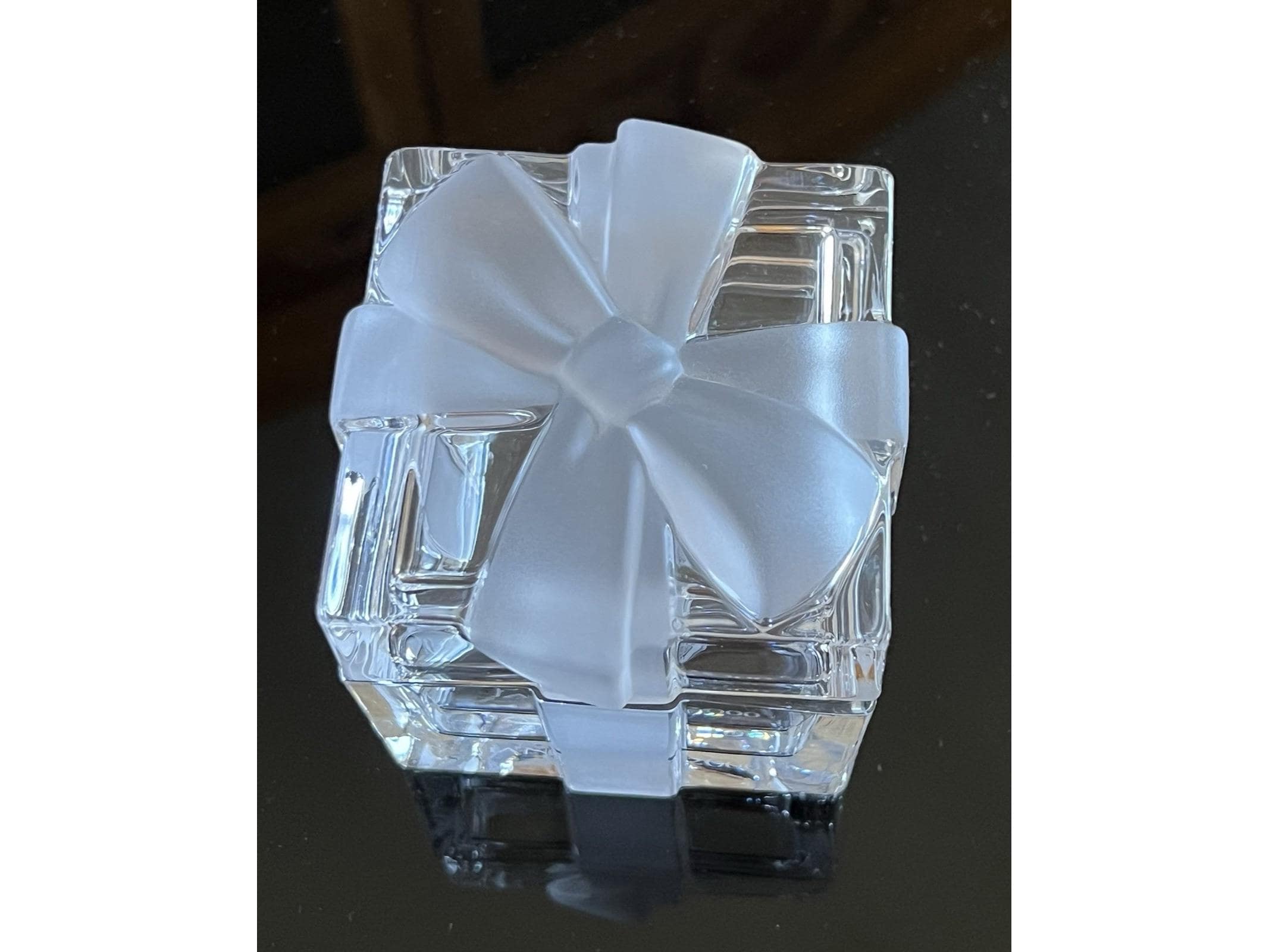 Tiffany & Co. クリスタル ボウボックス リボン Tiffany & Co Crystal Glass Gift Box Frosted Ribbon Bow Trinket
