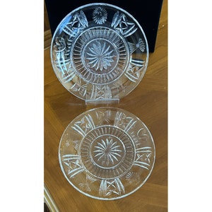 Pair of Waterford Crystal Millennium Series 8&quot; Luncheon Plate Signed Mint