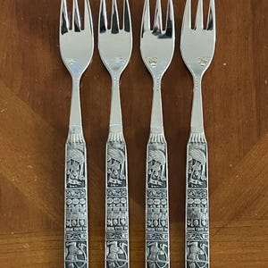 Hardanger Konge Tinn Pewter Viking Flatware 7 1/8” Fork Set of 4