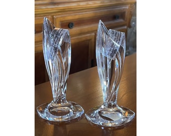 Marquis By Waterford Palma Crystal Candlestick Holders 6 3/4” Set of 2