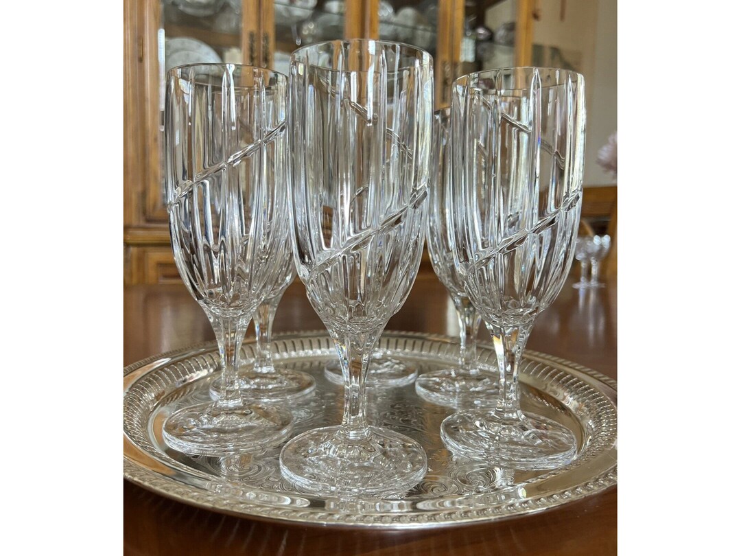 6 Uptown Mikasa Crystal Iced Tea Beverage Glasses 12oz 8 1/2 Etsy