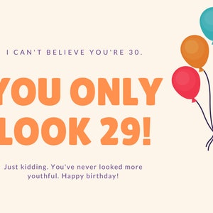 PRINTABLE Funny 30th Birthday Card, Digital Download 30th Birthday Card ...