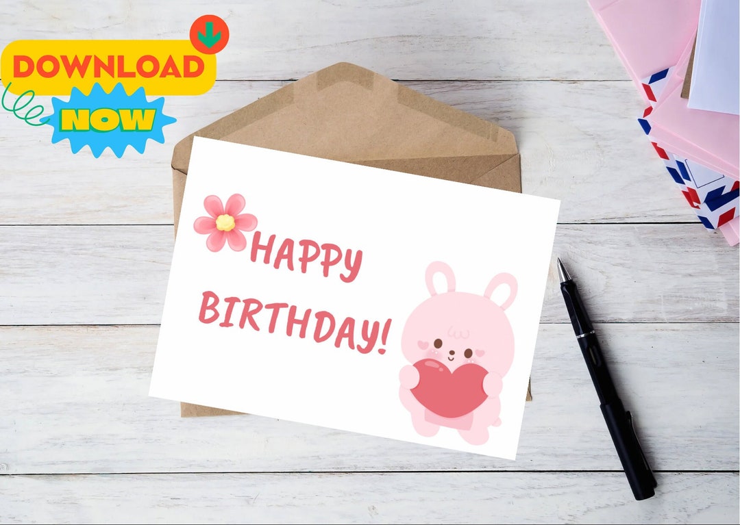 Happy Birthday Digital Printable Card Printable Card - Etsy