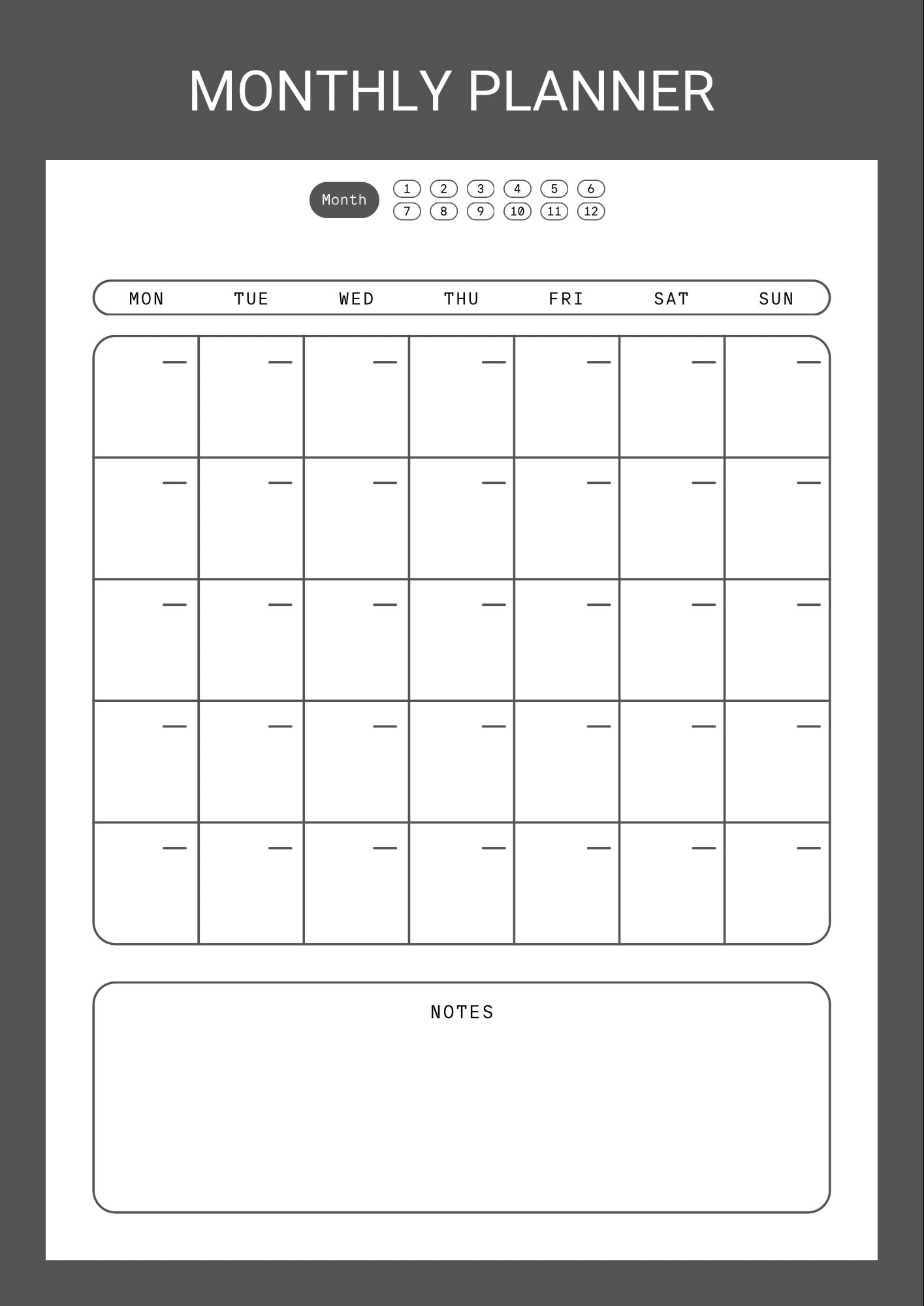 Undated Goodnotes Planner, Monthly Digital Planner, Goodnotes Template