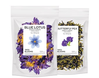 Organic Blue Lotus - Butterfly Pea Premium Whole Dried Flowers Nymphaea Caerulea Clitoria Ternatea