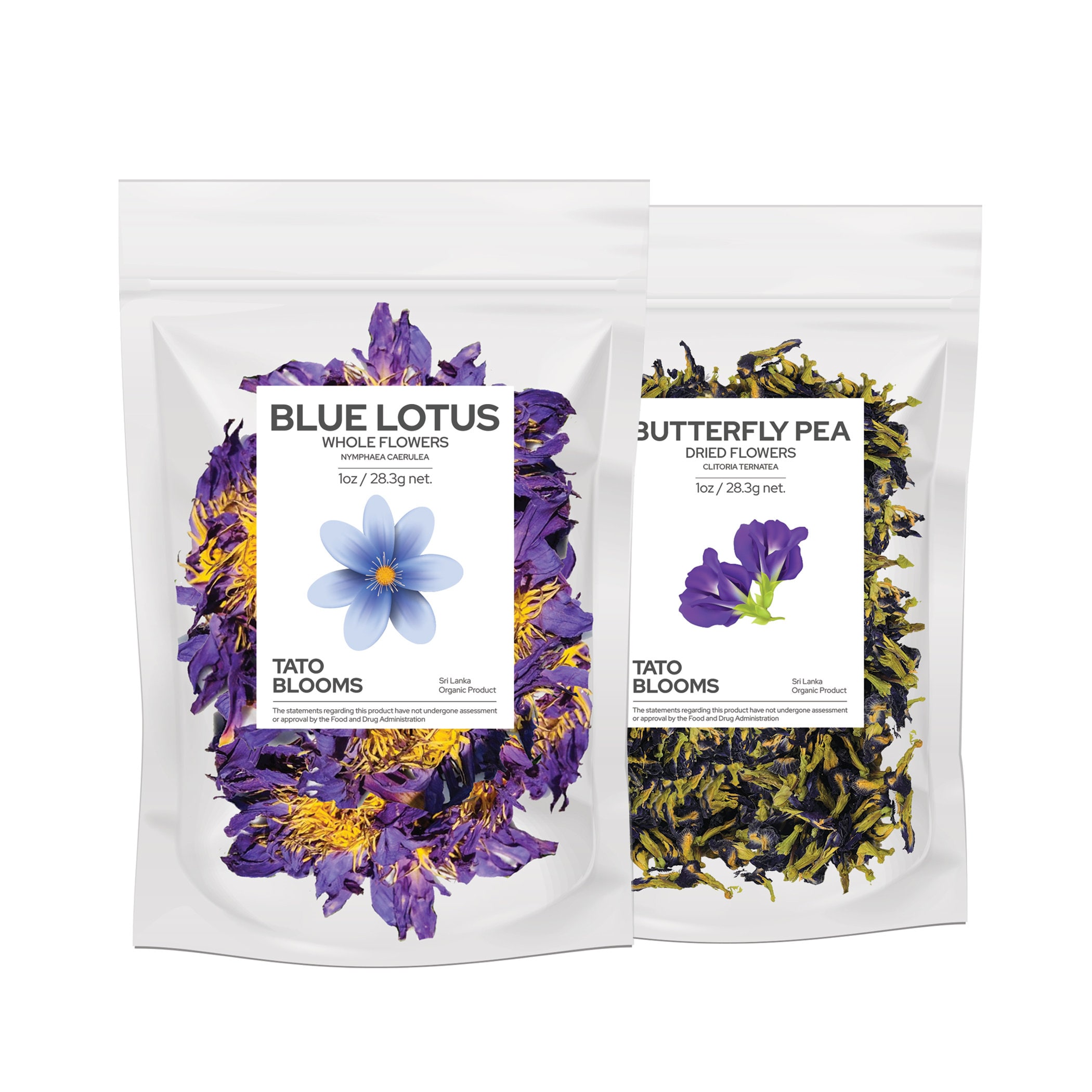 Organic Blue Lotus - Butterfly Pea Premium Whole Dried Flowers
