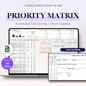 Eisenhower Entscheider Matrix Tabelle, Digitale Aufgaben & Produktivitäts Vorlage, Aufgaben Tracker in Google Sheets