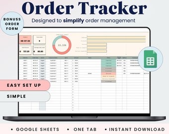 Order Tracker Google Sheets, Order Form,  Order management, Order system for Etsy Seller Business