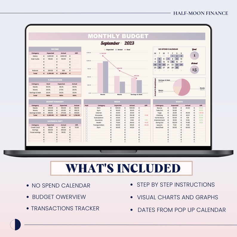 50 30 20 Budget Planner Spreadsheet Template, Simple Monthly Paycheck ...