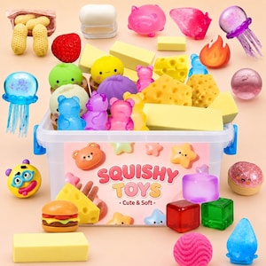 Mystery Squishy Toy Box - Surprise Sensory Fidget, Stress Relief Squeeze Toy Random Styles