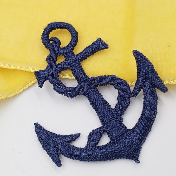 Navy Anchor Decorative Patch Nautical Embroidered Retro Vintage Classic Sailor Anchor Applique Motif Embroidery for Embellishments