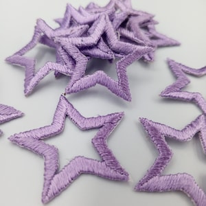 Iron on Lavender Lilac Stars Patches Embroidered VINTAGE Purple Star Iron on Decorative Applique #612