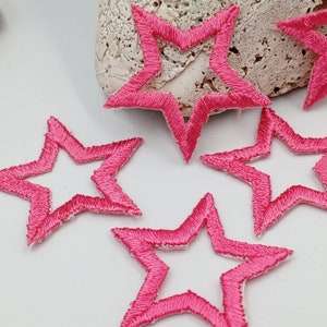 Iron on Pink Stars Patches Embroidery VINTAGE Star Iron on Applique #610
