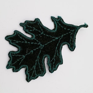 Remendo de tecido de folha verde floresta bordado caçador de folhas verdes apliques de costura para costura diy artesanato roupas renova enfeites