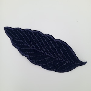 Leaf Embroidery Patch Vintage Dark Navy Embroidered Leaf Fabric Patches for DIY Sewing Crafting, Clothing Revamps, Quilting, Embellishments