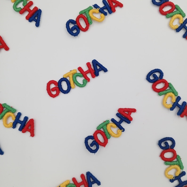 VINTAGE Letter Words Patches Red Blue, Yellow, Green, Gotcha ...