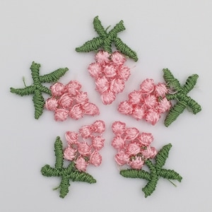 VINTAGE appliques cute pink flower cluster embroidery Patches #294