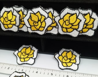 FLORAL VINTAGE appliques yellow white flower iron-on Patches #184